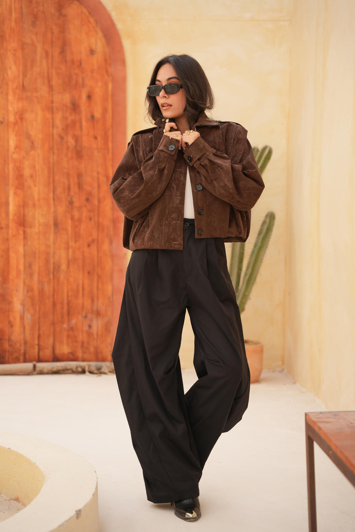 Chic Autumn Look Brown Jacket