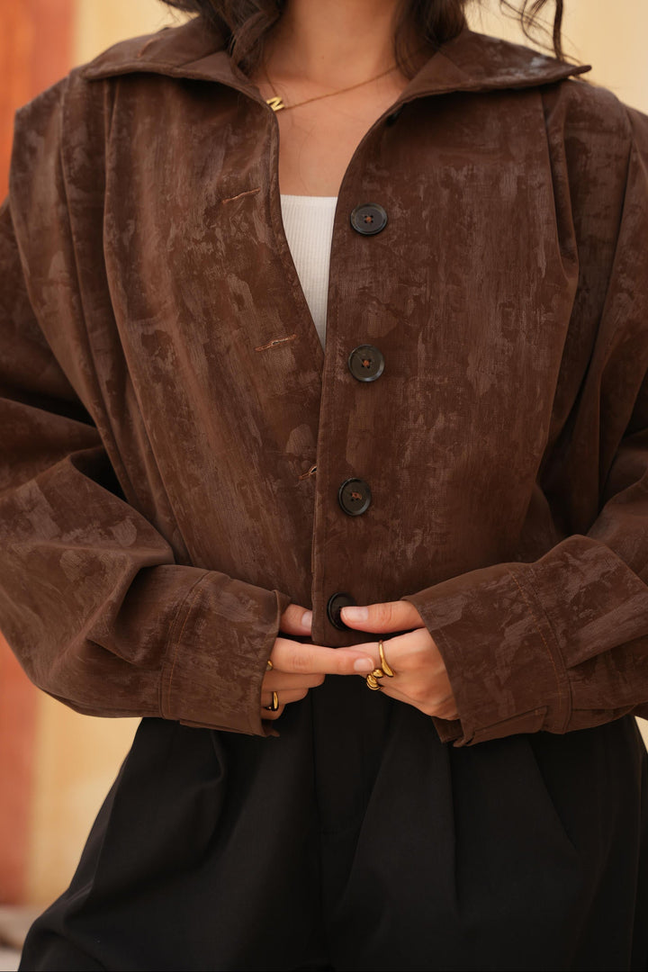 Chic Autumn Look Brown Jacket